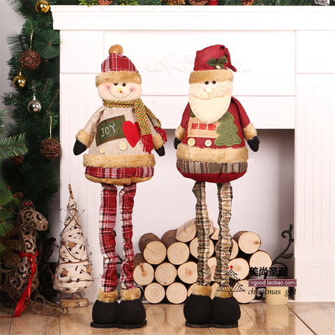 Muñeco de navidad en pie retráctiles para niños, muñeco de navidad de 43-76cm, gran papá noel, alce y muñeco de nieve, juguete de regalo de año nuevo ► Foto 1/6