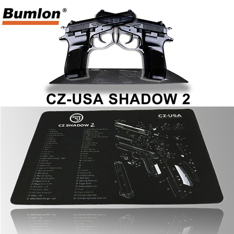 CZ shadow-alfombra de goma antideslizante para pistola, estera de banco para limpieza de pistola, resistente al agua, con instrucciones, 2 unidades ► Foto 1/6