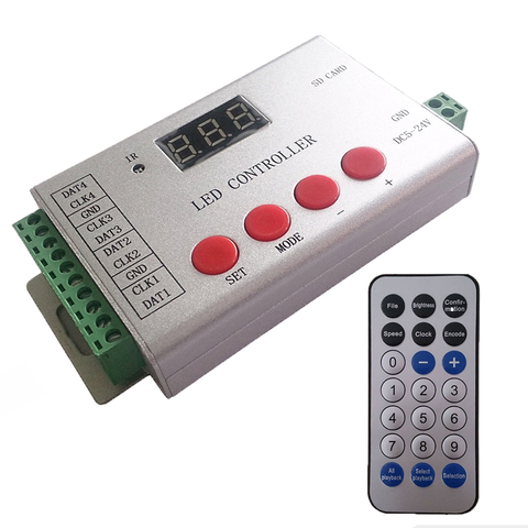 Controlador de LED RGB RGBW WS2812b Controlador remoto Controlador de tira Led Pixel LED Controlador DMX 4 puertos Drive 6144 píxeles ► Foto 1/6