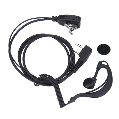 2 PIN auricular PTT MIC 1m gancho de oreja auricular de Walkie Talkie Interphone auricular para $TERM impacto BAOFENG UV5R/KENWOOD/HYT ► Foto 1/6