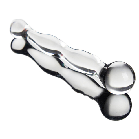 Consolador de cristal con tapón Anal y bola grande para masturbación de hombres y mujeres, Juguetes sexuales anales de cristal transparente pyrex due dong, productos para adultos, 18cm ► Foto 1/6