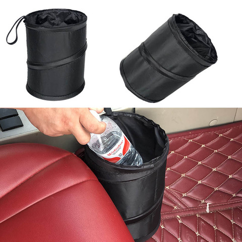 Cubo de basura negro para coche, bolsa de basura impermeable a prueba de fugas, bolsa enfriadora para coche, con bolsillo lateral, 1 ud. ► Foto 1/6