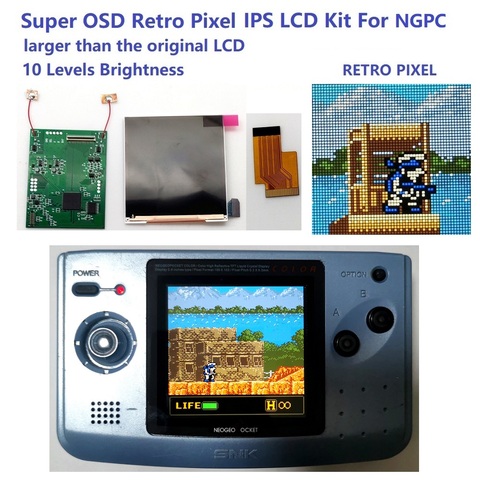 Pantalla LCD IPS para consola de juegos NEOGEO Pocket, versión Super OSD, pantalla grande, retroiluminación, Color NGPC ► Foto 1/6