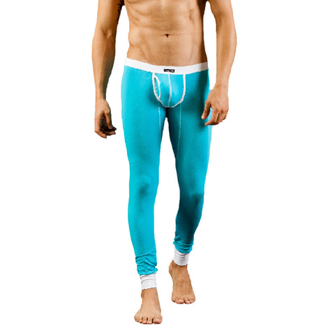 WJ-Pantalones largos de cintura baja para hombre, ropa interior sexy gay, mallas ajustadas ► Foto 1/6