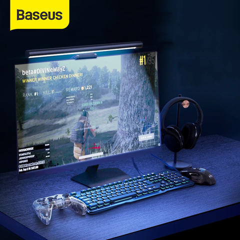 Baseus-Lámpara LED con atenuación continua para escritorio, barra de luz colgante de lectura para el cuidado de los ojos, alimentada por USB, para pantalla o monitor de ordenador o PC ► Foto 1/6