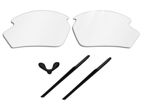 Glintbay-Lentes de repuesto transparentes para gafas de sol, lentes de repuesto de ajuste preciso, 100%, kit de goma negra, para lentes de espejo retrovisor ► Foto 1/5