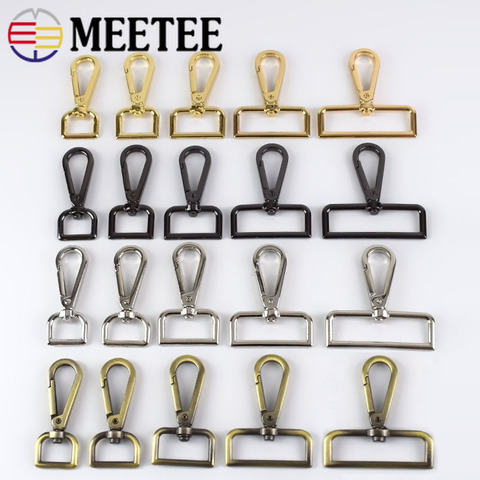 10pc 16-50mm Meetee bolso correas hebillas de Metal Collar langosta cierre mosquetones giratorios gancho de DIY de cuero accesorio para manualidades ► Foto 1/6