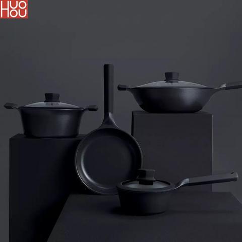 Huohou no-Stick súper platino sartén Wok olla Pan de leche durable fácil limpieza alta temperatura recordatorio cocina utensilios de cocina ► Foto 1/6