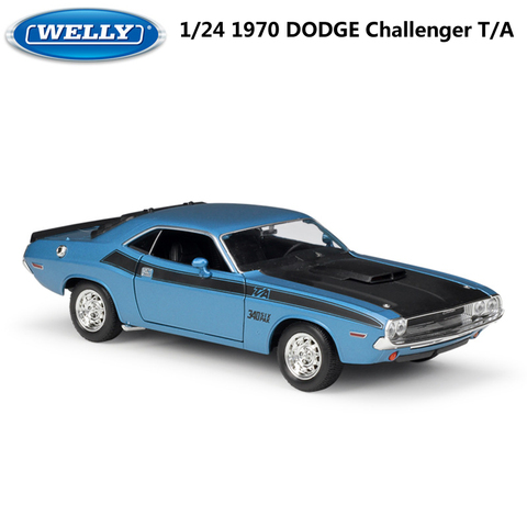 WELLY fundición 1:24 coche DODGE Challenger 1970 T/un modelo de aleación de coche músculo coche clásico Metal coche de juguete para niños decoración colección ► Foto 1/1