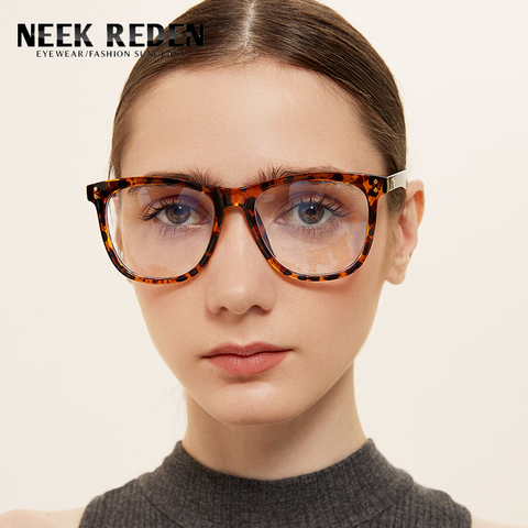 Gafas de lectura con marco grande de leopardo para hombre y mujer, anteojos antiradiación con dioptrías de 0 + 1,0 a + 4 ► Foto 1/6