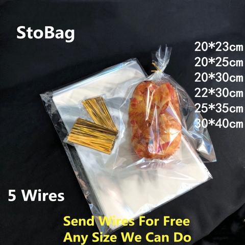 StoBag 100 Uds claro plano abierto superior bolsas de plástico OPP transparente pan galleta alimento de caramelo jabón embalaje para Cupcake DIY regalo bolso de ► Foto 1/6