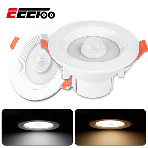 Lámpara de techo empotrada con Sensor PIR, Luz LED nocturna de 20W, 15W, 10W, 5W, luces interiores para baño y cocina ► Foto 1/6