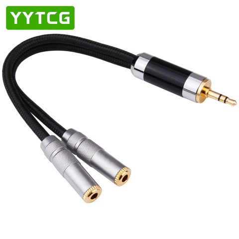 YYTCG 1 Uds 3,5mm 1 a 2 doble Y de Audio de auriculares Jack Splitter Cable para compartir adaptador de oro conector auricular para auriculares ► Foto 1/6