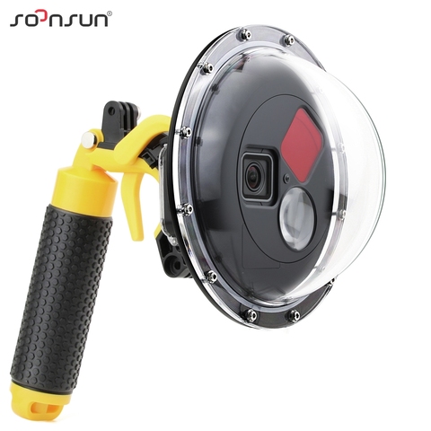 SOONSUN-Puerto de cúpula de buceo, carcasa impermeable con filtro intercambiable para GoPro Hero 7, 6, 5, disparador negro, accesorio para Go Pro ► Foto 1/6