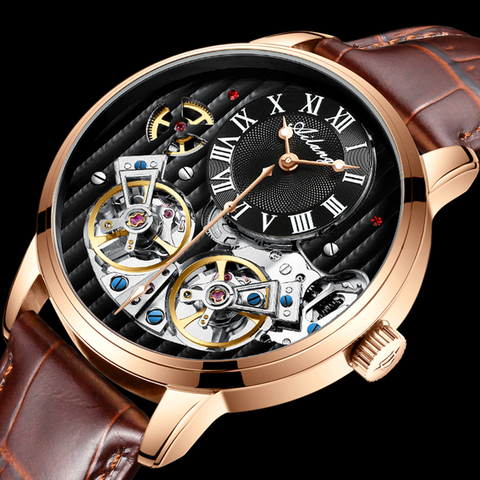 Reloj de calidad AILANG AAA caro doble Tourbillon suiza relojes de lujo de marca automática para hombre reloj mecánico para hombre ► Foto 1/6