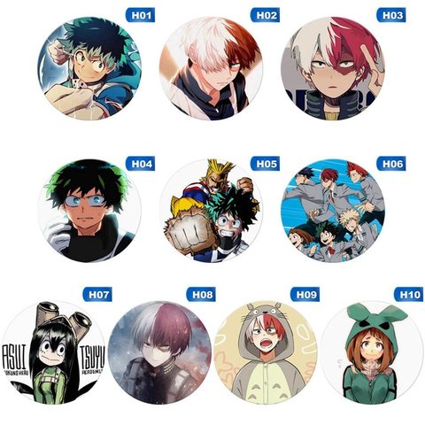 De moda Anime Academia My Hero periférica de dibujos animados acrílico redonda placa coleccionable broche botón insignias bolsa de accesorios ► Foto 1/6