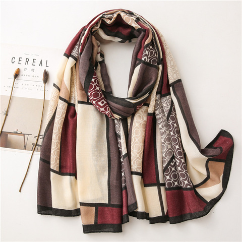 Bufanda de Invierno para mujer, chales largos con estampado de hiyab, Sjaal Foulard femenino, Pashmina, 2022 ► Foto 1/6