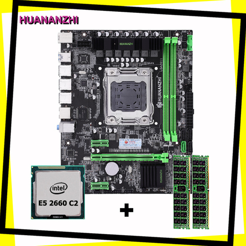 Edificio computadora HUANANZHI X79 placa base CPU RAM combos X79 LGA2011 placa principal, CPU Xeon E5 2660 C2 RAM 16G (2*8G) DDR3 REG ECC ► Foto 1/6