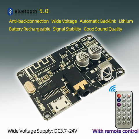 XY-WRBT-receptor de Audio inalámbrico con Bluetooth 3,7, adaptador de Audio estéreo de 5,0 MM para placa amplificadora, DC 3,5-24V ► Foto 1/6
