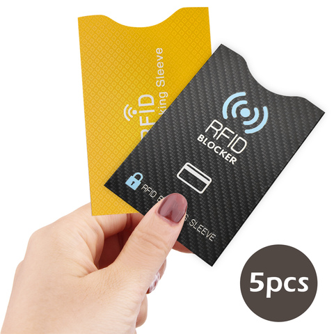 Uds RFID Bloqueo de manga de papel de aluminio de Robo de Identidad de prevención titular de la tarjeta de crédito Protector para viajes viaje de negocios ► Foto 1/5