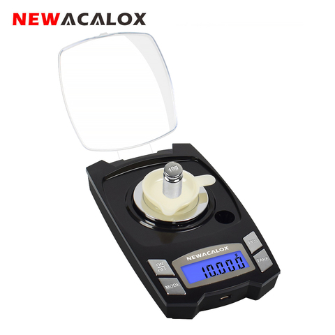 NEWACALOX-báscula de laboratorio de joyería de precisión, balanza electrónica Digital de 100g/50g x 0.001g con carga USB ► Foto 1/6