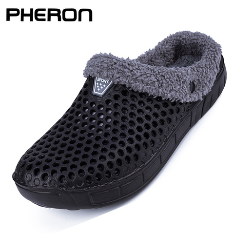 Pantuflas cálidas para invierno para hombre y mujer, zapatos de interior de algodón, zuecos informales con piel, fáciles de poner Zapatillas de casa, pantuflas deslizantes, 2022 ► Foto 1/6