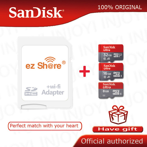 Ezshare adaptador wifi inalámbrico + Sandisk Ultra 8GB 16gb 32gb class10 microsd wifi inalámbrico TF Tarjeta de tarjeta Micro SD tarjeta de memoria ► Foto 1/6