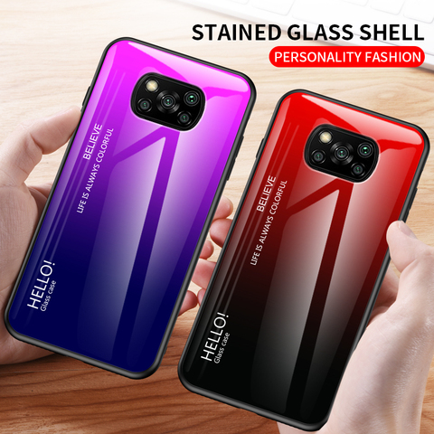 Funda de silicona para Xiaomi POCO X3 NFC, cristal templado, suave, para teléfono POCOPhone POCO F2 Pro Redmi Note 9S Pro Mi 10 ► Foto 1/6