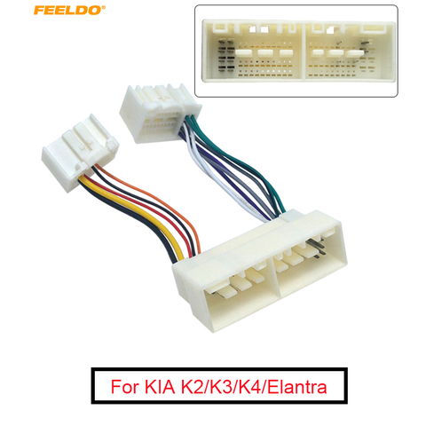 FEELDO-Adaptador de cableado para Radio de coche, conector macho a hembra de 13 pines para KIA K2/K3/K4/Elantra/Mistra/Tucson ► Foto 1/6