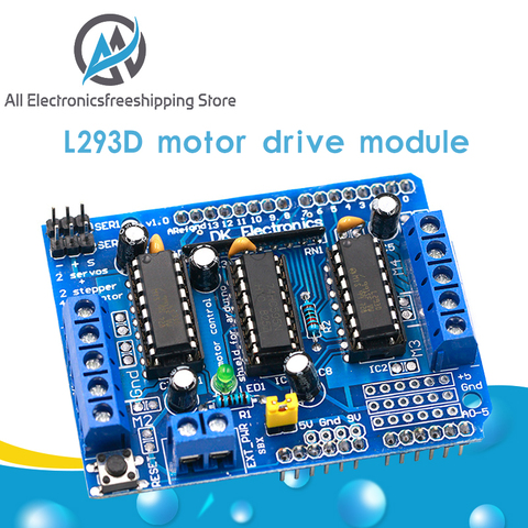 1 Uds L293D Motor Drive Shield dual para arduino Duemilanove, Motor drive junta de expansión motor control escudo ► Foto 1/6