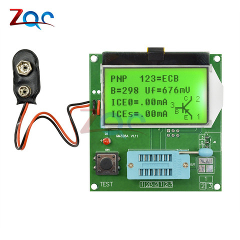 Probador de transistores LCD GM328A medidor de frecuencia de condensador ESR/LCR/RLC/PWM Metro MOS/PNP/NPN generador de señal de onda cuadrada ► Foto 1/6