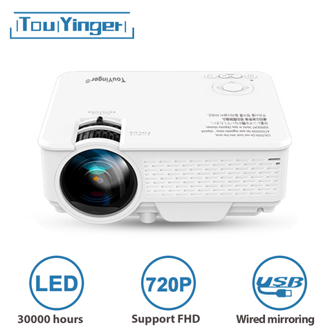 TouYinger-proyector LED Mini M4 Plus 720P, compatible con proyector de vídeo Full HD para cine en casa, proyector de películas de 2800 lúmenes, reproductor multimedia ► Foto 1/6