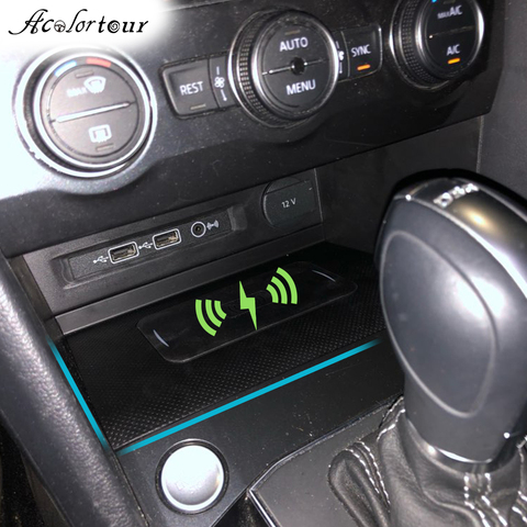 Cargador inalámbrico de 10W para coche, dispositivo de carga rápida sin cable para iPhone 11, compatible con Volkswagen Tiguan MK2 Allspace 2017 a 2022 ► Foto 1/6