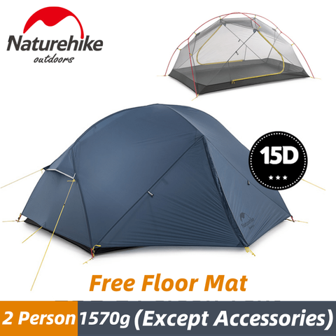 Naturehike-tienda de campaña Mongar para 2-3 personas, refugio ultraligero para exteriores de doble capa de nailon 15D, impermeable, para viajes y senderismo, 1,57 kg ► Foto 1/6