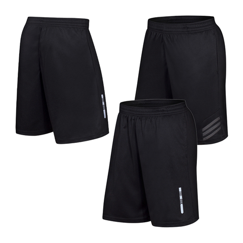 Pantalones cortos de bolsillo para correr para hombre, pantalón de chándal de fútbol, holgado, de secado rápido, con cintura elástica reflectante, para entrenamiento y playa ► Foto 1/6