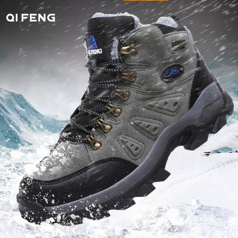 ¡Novedad! Zapatos de senderismo al aire libre y de montaña para invierno para hombre y mujer, Botas de senderismo con pelaje para caminar, calzado cálido para entrenamiento y Trekking ► Foto 1/6