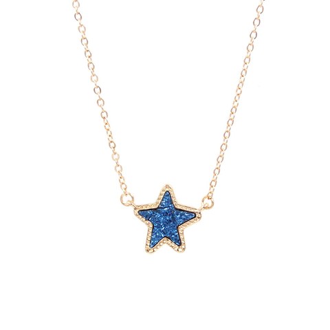 2022 nuevas pequeñas estrellas de mar Faux Dancing estrella de resina Druzy collares para mujeres colgantes ► Foto 1/6