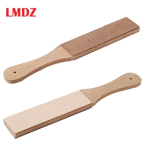 LMDZ-afilador de cuero con mango de madera, herramienta de doble cara para manualidades, bricolaje, tablero de pulido ► Foto 1/6