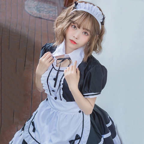 Anime nuevo cosplay traje de sirvienta vestido de princesa cosplay vestido erótico delantal criada disfraz Sexy Babydoll de encaje de mujeres minifalda traje ► Foto 1/6