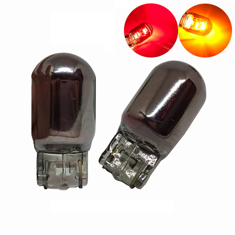 1 Uds T20 7440 ámbar rojo 7443 W21W W21/5W WY21W de bombillas halógenas de freno de coche luz de freno Luz de bombilla de intermitente trasero DC12V ► Foto 1/6