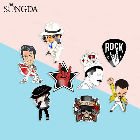 Freddie Mercury foto del grupo broches pines acrílico Elvis reina banda cantante de Rock genial gesto foto Pin para solapa con insignia para los Fans regalos ► Foto 1/6