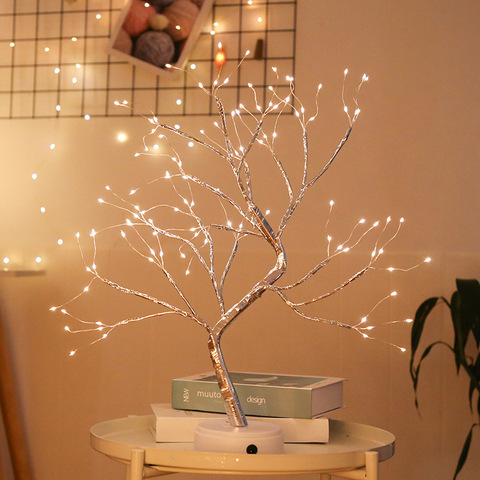 Lámpara LED de noche de Navidad para decoración de dormitorio, iluminación interior, árbol de regalo para niños, luz nocturna alimentada por batería ► Foto 1/6