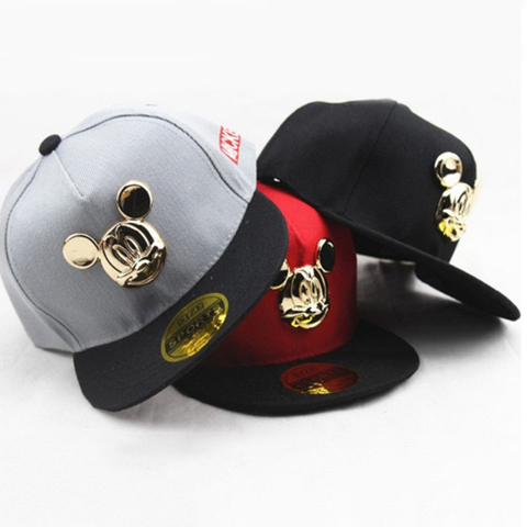 Oro Mickey oído sombreros para bebés varones de accesorios de bebé niña lindo béisbol Hip Hop gorras de los niños de dibujos animados deporte gorra ajustable 2-8Y ► Foto 1/6