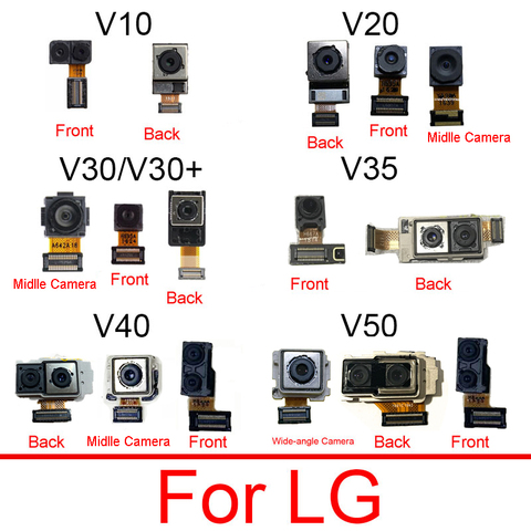 Módulo de cámara frontal y trasera para LG V10 V20 V30 V40 parte trasera principal grande y frontal pequeña cámara Flex Ribbon Cable Reparación de repuesto ► Foto 1/6