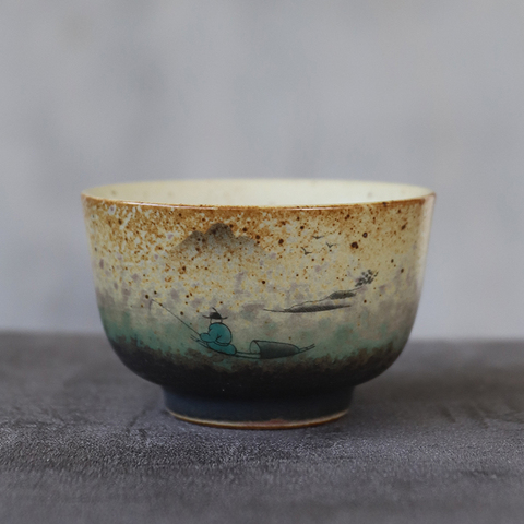 LUWU-taza de té de cerámica hecha a mano, vaso de té kungfú chino, 90ml ► Foto 1/6