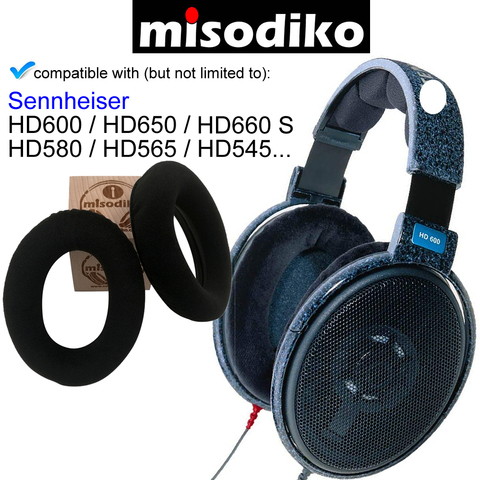 Misodiko de almohadillas cojines Kit para Sennheiser HD650... HD600... HD580... HD660 S HD565... HD545 auriculares reparación almohadillas ► Foto 1/6