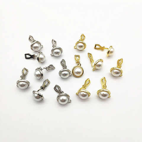 Conector de clip de aleación de Zinc/oreja imitación de perla para pendientes, accesorios de joyería y componentes, DIY, 100 Uds., novedad ► Foto 1/6