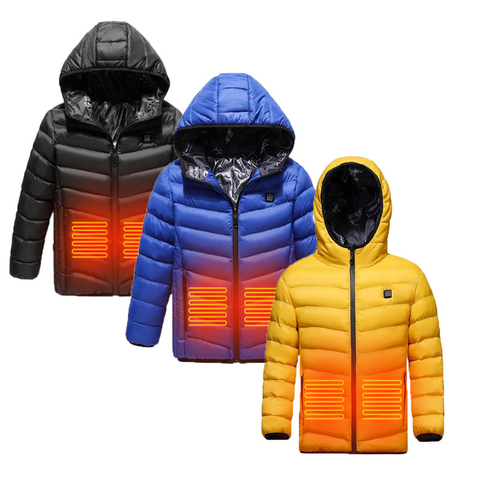 Chaqueta calefactora con carga USB para niños, chaleco calefactable de invierno, ropa térmica eléctrica, chaquetas de senderismo lavables para chico, novedad de 2022 ► Foto 1/6