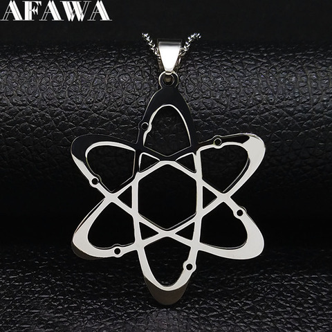 Collar de acero inoxidable de Atom de carbono para mujer, colgante de Color dorado para Ciencia, collar de joyería N612S02 2022 ► Foto 1/6