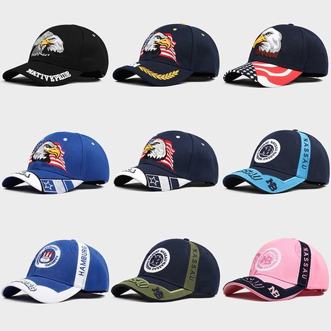 Gorra de béisbol con bordado de águila de la bandera de EEUU, sombrero de béisbol con bordado de águila de la bandera de EEUU, Snapback, informal, ajustable, sombreros para hombres y mujeres ► Foto 1/6